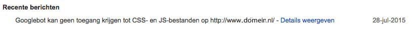 Googlebot kan geen toegang krijgen tot CSS- en JS-bestanden