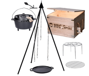cadeauset driepoot met dutch oven, vuurschaal en meer